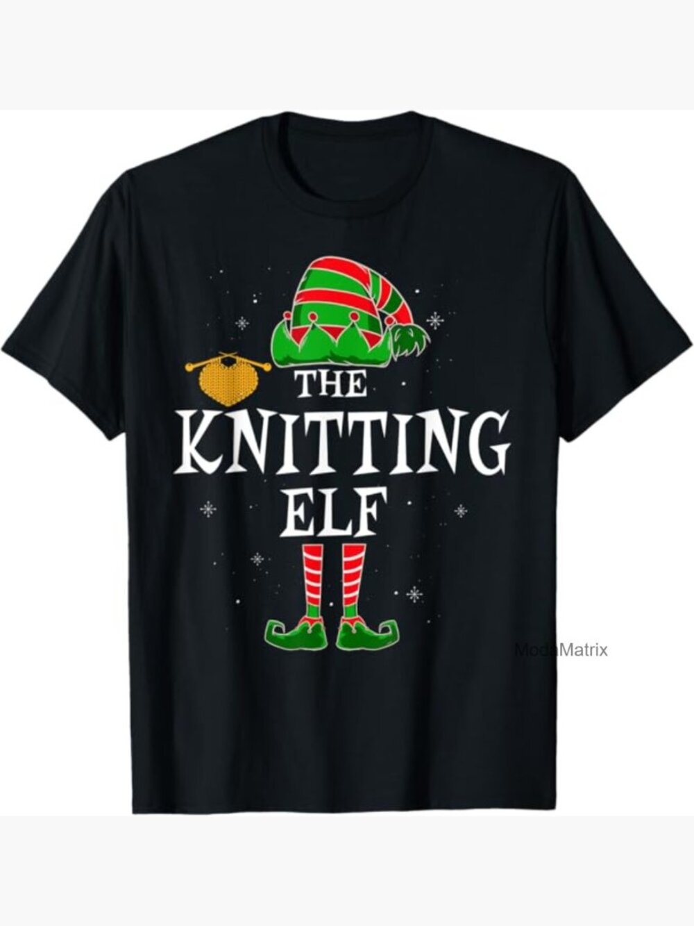 Funny Knitting Elf Christmas Graphic Tee Shirt Family Matching